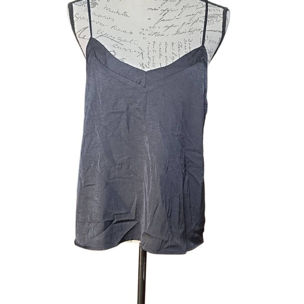 Stars Above Women's Size Large Black Silky Feel Sleep V-Neck Tank Top